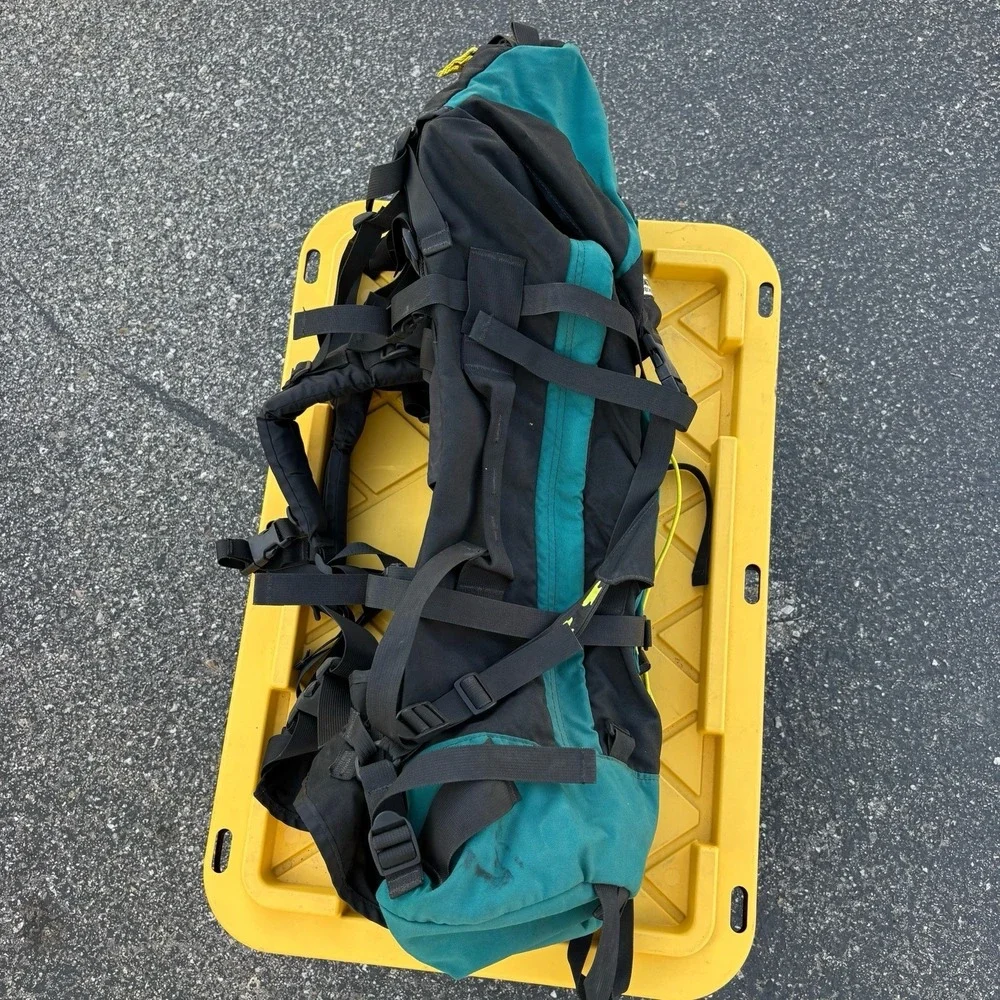 Vtg Mountainsmith Backpacking Pack Black Teal Heritage Internal Aluminum Frame